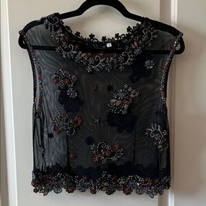 Sheer Beaded Top